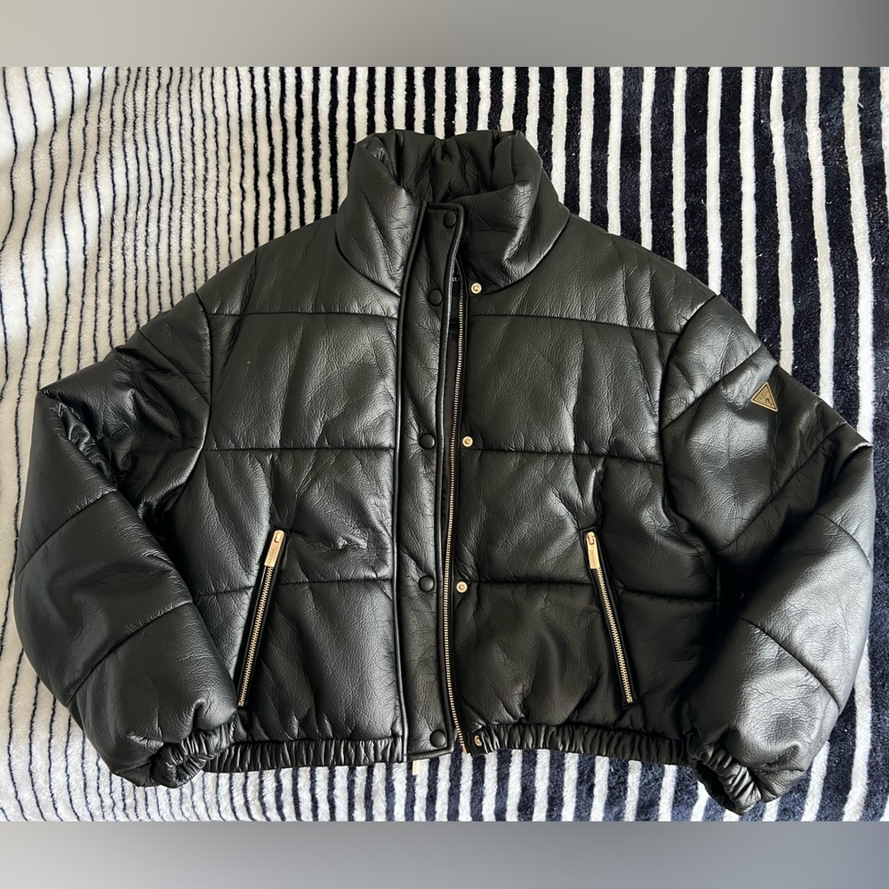 Guess Faux Leather Puffer